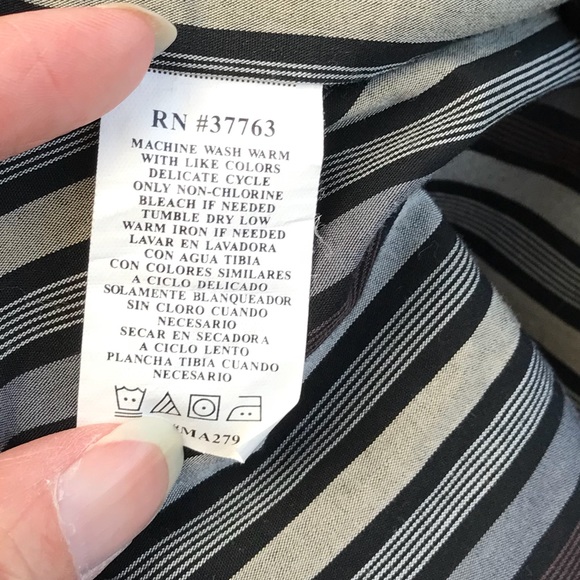 Perry Ellis Size Medium Gray Brown Dress Shirt - Picture 5 of 5